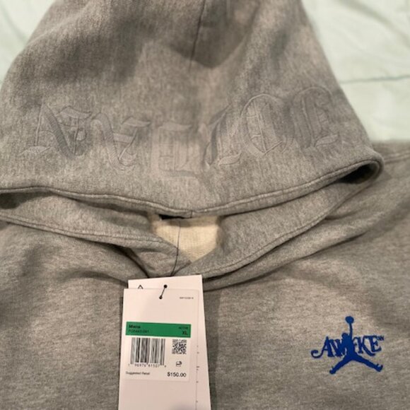 NWT Mens Nike Air Jordan Awake Hoodie Gray XL NEW $150 Sweatshirt DEAL - Picture 3 of 13